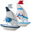 Scheepsmodel, wit, 2 stuks, 3,34 x 0,98 x 4,13 inch 4