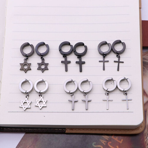 Pendiente piercing unisex color acero 2