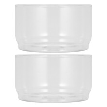 2 lådor av högt borosilikatglas, mikrovågssäkra, transparenta
