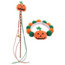 Plüsch-Halsband mit Kürbismotiv für Haustiere, 1 Stück, 40 x 11 cm