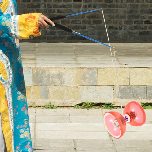 Practical non-slip diabolo handstick, 1 pair, blue, for juggling 2