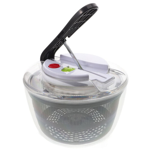 Manual salad spinner for draining salad and ,