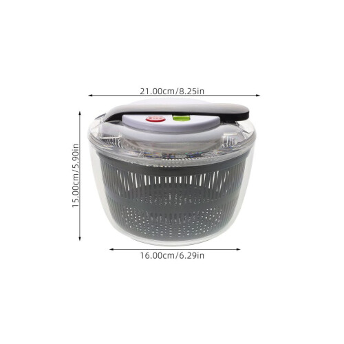 Manual salad spinner for draining salad and , 1