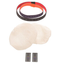 Set of accessories for sourdough jar with thermometer strips and covers