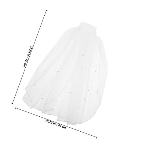 sluier tule met parels haarkam wit 1 1