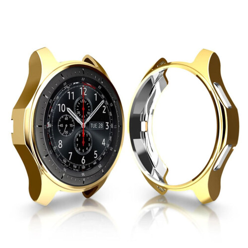 Skyddsfodral för Gear S3 klockfodral, stötsäkert, splittersäkert, guld