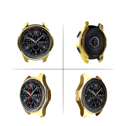 Skyddsfodral för Gear S3 klockfodral, stötsäkert, splittersäkert, guld 1