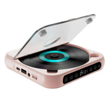 Portable CD Player Bluetooth 5.3, Retro Desktop, Rechargeable, CD/ CD-R/ CD-RW/ MP3 Compatible, Home or Car, Pink