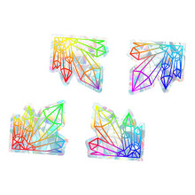 Removable Electrostatic Window Stickers 4-Pack Rainbow Diamond Shape PVC Decorations For Glass Lightweight Prism Design