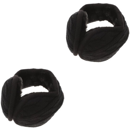2-Pack Foldable Ear Warmers, Adjustable Unisex Fur Ear Protectors 2