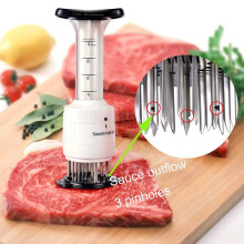 27 Edelstahl-Nadel-Fleischmarinadeinjektor 3 oz Spritze, 8,5*22,5 cm