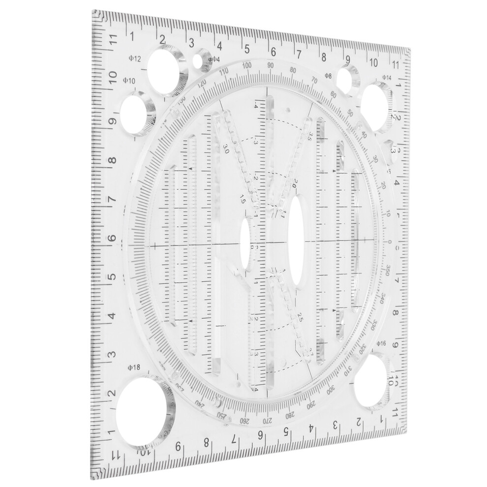 Multi-Function Acrylic Drawing Ruler â 12x12cm, Woodworking & Carpentry Tool-image-OPC-PMXJG5B-NEW