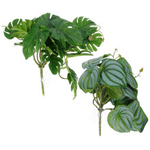 2 künstliche Pflanzenblätter für das Terrarium