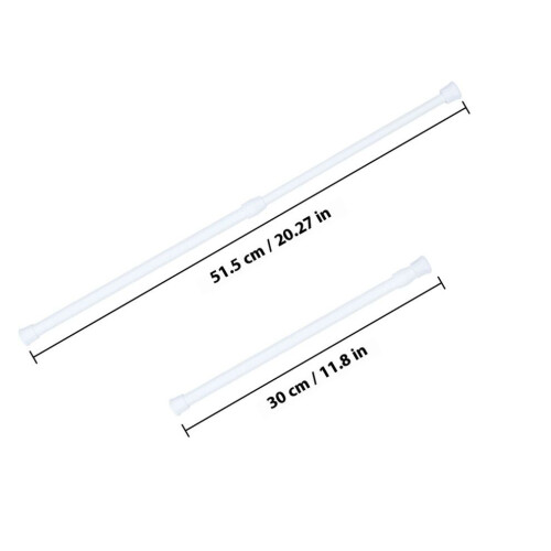 3 barras de cortina telescópicas ajustables con tensor pequeño. 2
