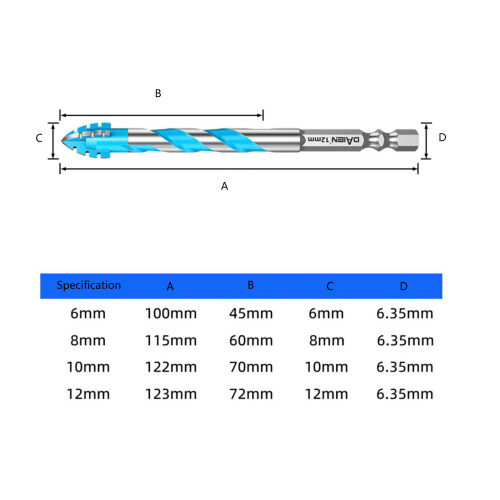 Four Edge Saw Tooth Eccentric Drill Bit-6mm6mm8mm8mm10mm10mm 2