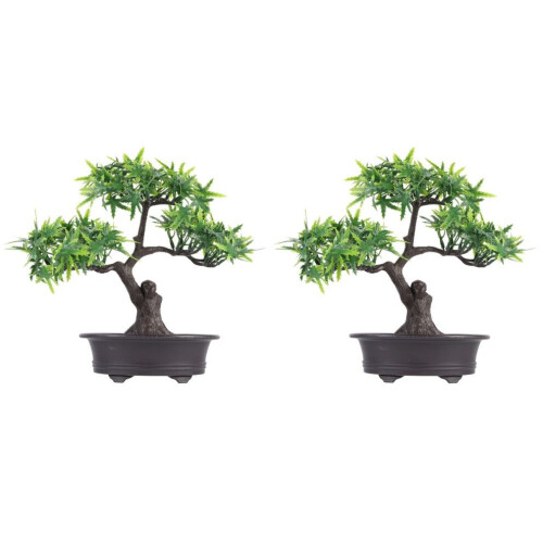 2 artificial bonsai in planters for home and office 1