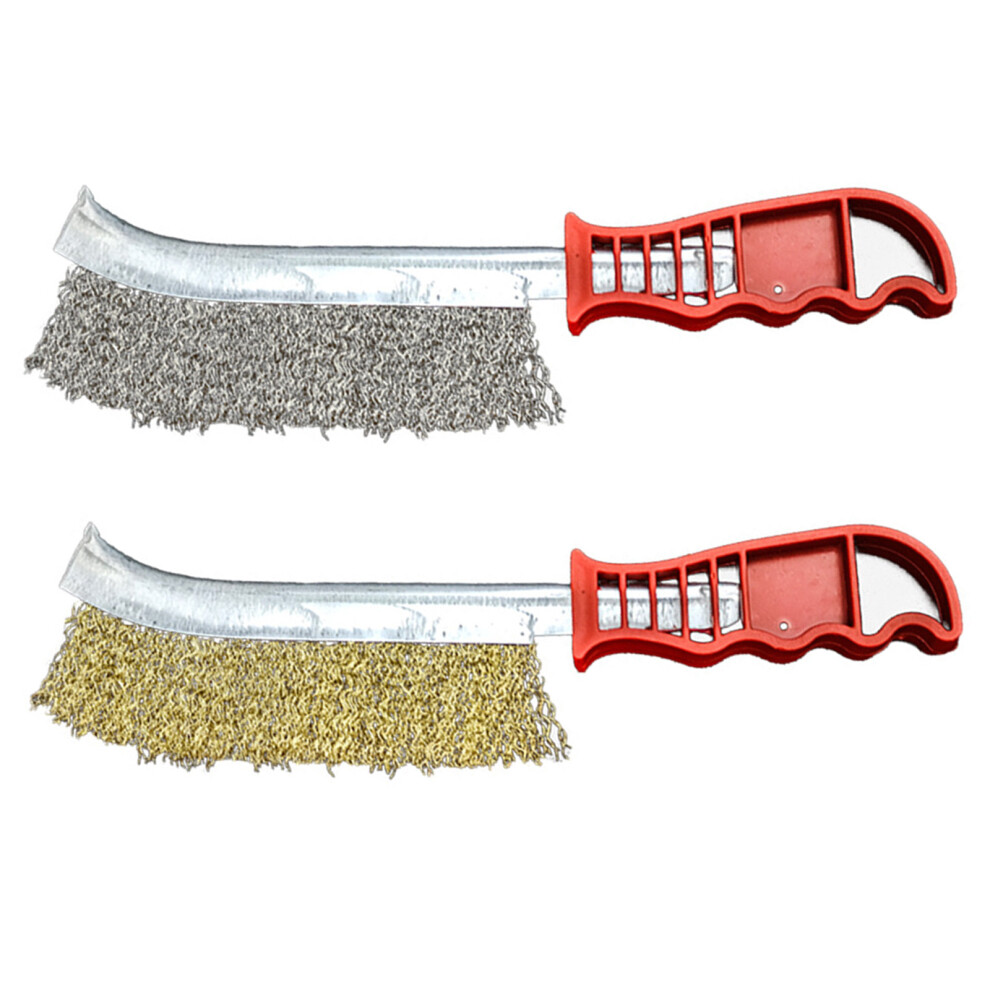 Wire Brush Set 2-Pack,Ergonomic Wire Brushes For Cleaning, Rust 7754000325542