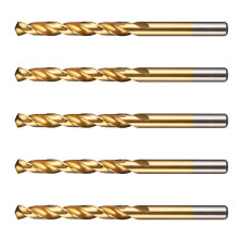 5Piece Titaniums Coated Twist Drill Bit Set For Metal Steel-1mm