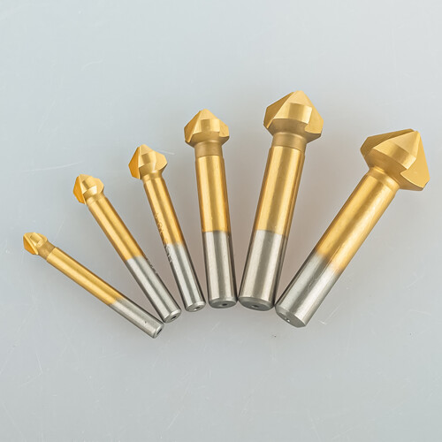 3 Flute 90 Degree HSS Chamfering Tool Bit for Metal-6 piece set 1