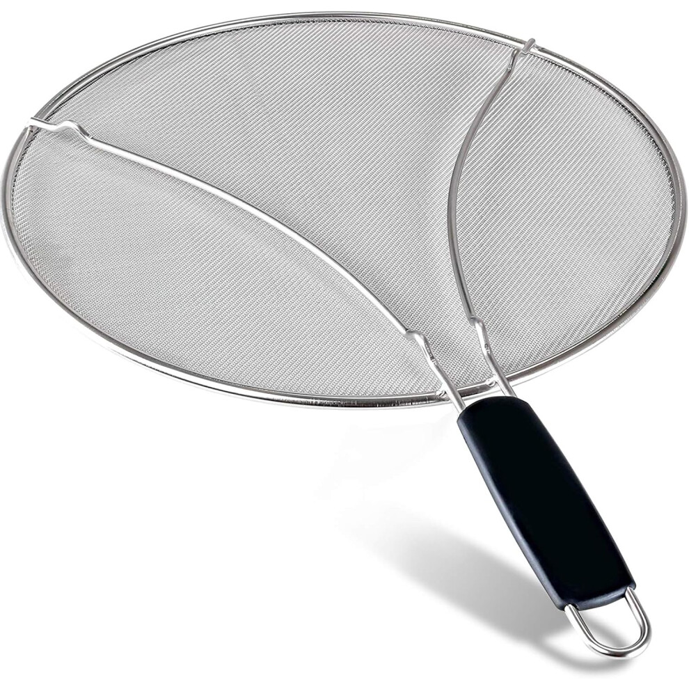 Grease Splatter Screen, Protection From Burns Ultra Fine Mesh, Stainless Steel Oil Splatter Guard For Frying Pan And Skillet, Heavy Duty Construction