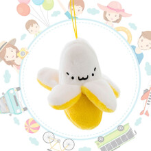 Set van 3 gele pluche bananen als hangspeeltjes voor baby's