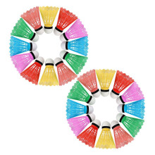 36 balles de badminton en plastique pour enfants, de couleurs variées.