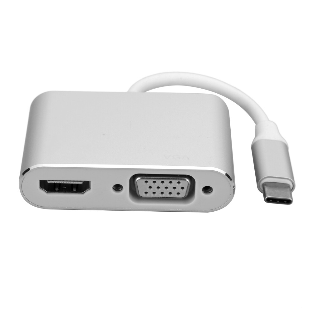 Usb-C To Video & Ethernet Dock With 4K Hdmi Vga Dvi Displayport Silver 8431360334498