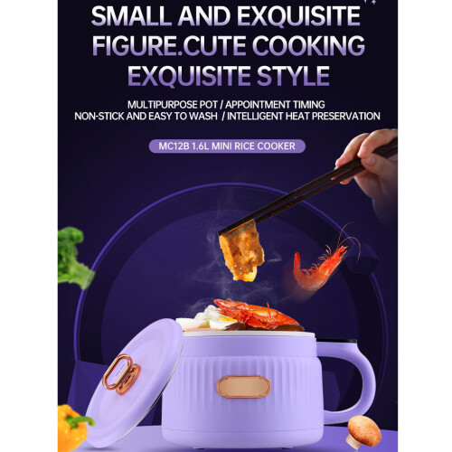 (purples) Electric Cooking Pot Multi-function And Easy To For Quick Cooking 2