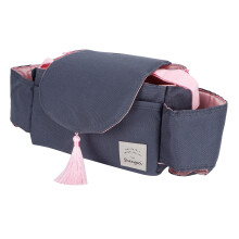 Baby Stroller Organizer Bag Pink Tassel, Oxford Cloth, 13.8x4.3x5.9in