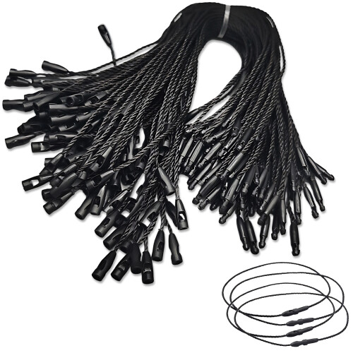 100x Wide Applications Security Tags Fastener Hook Ties Set Black Easy