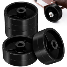 Worgeous 4 Pcs Velvet Caster Oven Wheels 6.00x6.00x2.30cm Black