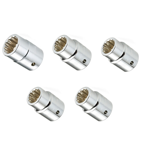 5Pcs 3/4'' Metric Socket Impact Wrench Hex Socket-Twelve horns