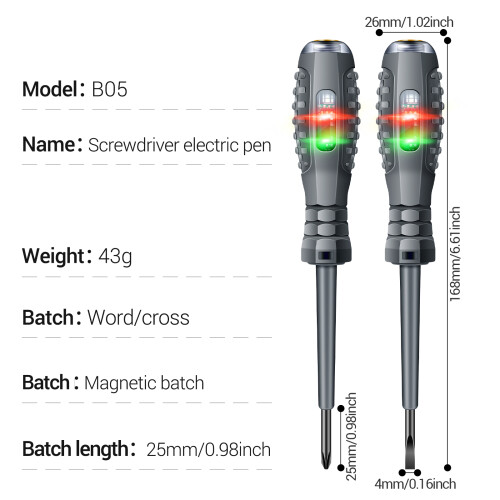 Intelligent Voltage Tester Pen-   cross head single light 1