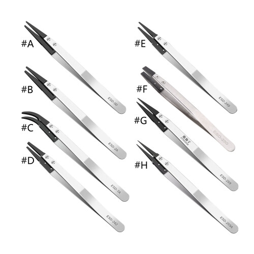 Interchangeable Head Anti-static Tweezers-   ESD259 pointed 2