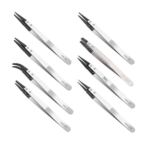 Interchangeable Head Anti-static Tweezers-   ESD259 pointed 1
