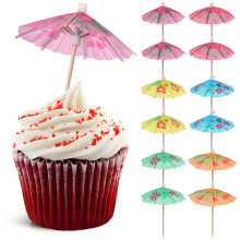 80 Stück Papier-Schirmchen-Spieße für Cocktails