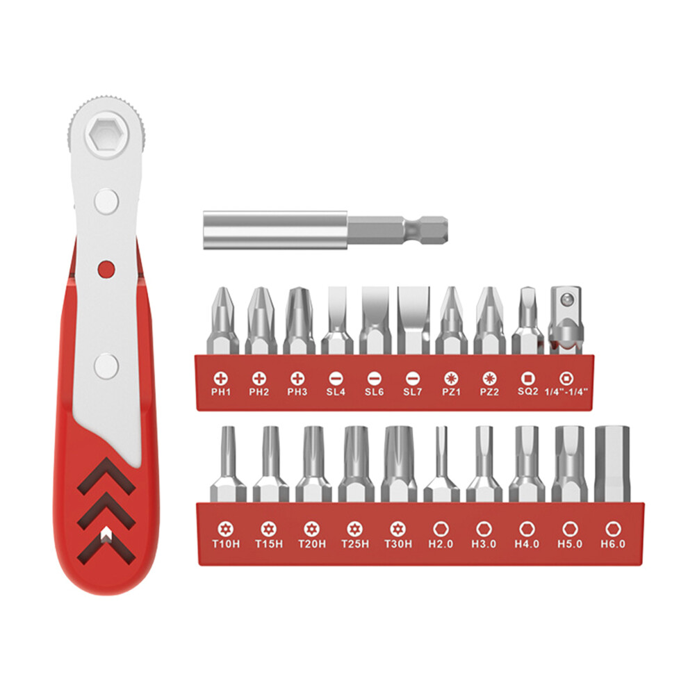Ratchet Wrench Slotted Hexagon Driver Batch Multifunctional-Red 7696000255620