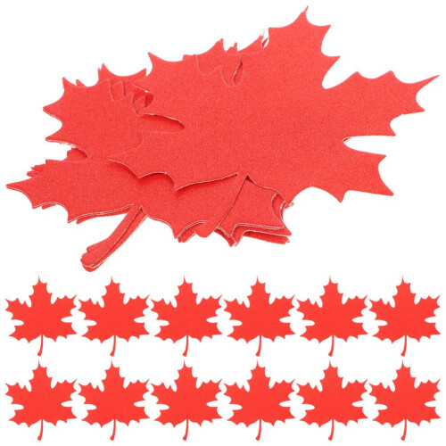 80 feuilles d'érable en papier pailleté, décorations d'automne 2