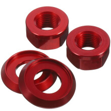 2 M10 Aluminum Alloy Folding Fixie Drum Nuts (Red)