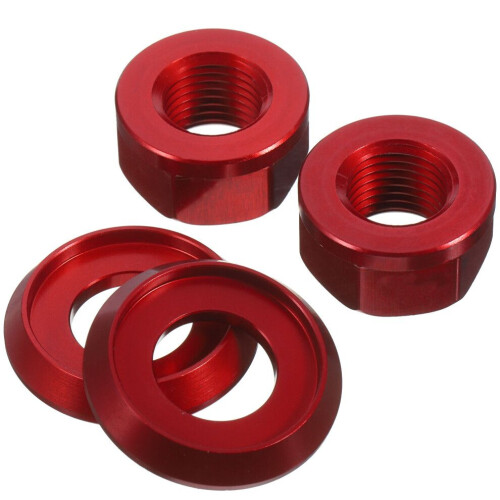 2 M10 Aluminum Alloy Folding Fixie Drum Nuts (Red)