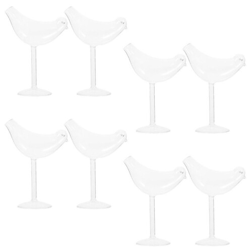 8 vogelförmige Cocktail-Weingläser