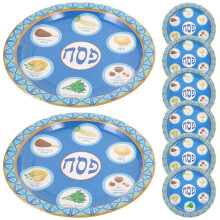 Platos de papel de 8 piezas, cuencos de comida, bandejas de postre, accesorios de Pascua