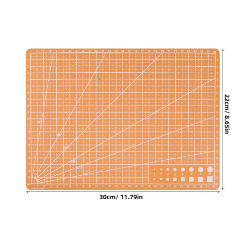 A4 Double-Sided Orange Plastic Cutting Mat for Sewing 1