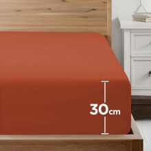 (Single, Rust) 30cm Fitted Sheet-Extra Soft Microfiber Fitted Bed Sheet- Single,Double & King Sizes
