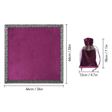 Luxury Velvet Tarot Table Cloth with Card Storage Bag & Divination Board