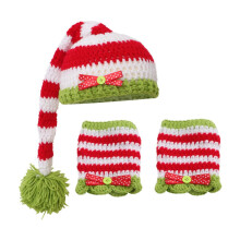 Baby-Weihnachtsmütze, handgefertigt, gehäkelt, Foto-Requisite