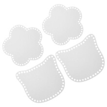 Tasbodem voor gehaakte handtas, vormmat, wit, 4 stuks