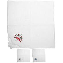 Cotton Embroidered Handkerchief 3 pcs 11 inch For Women