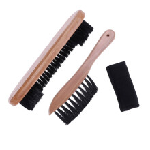 Billiard table and cushion brush, 9 inch, wood, with cleaning cloth
