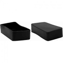 Pack of 8 Rectangular Non-Marking PVC Chair Leg Caps for Chair and Furniture Legs (Fits 50 x 100mm, 2" x 4") Black
